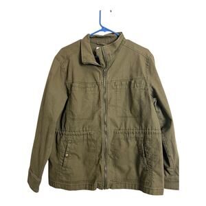 Old Navy green cargo jacket L Large Utility Casual Gorpcore Distressed Faded